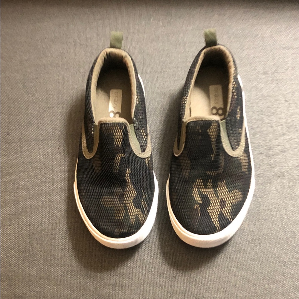 Crazy 8 Black, Tan and Green Camouflage Sneakers